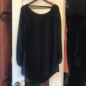 LUSH BLACK LACE SLEEVE DRESS